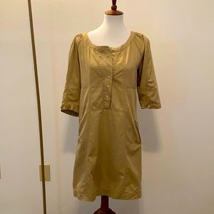 EUC Sandro Shift Dress 100% cotton khaki dress